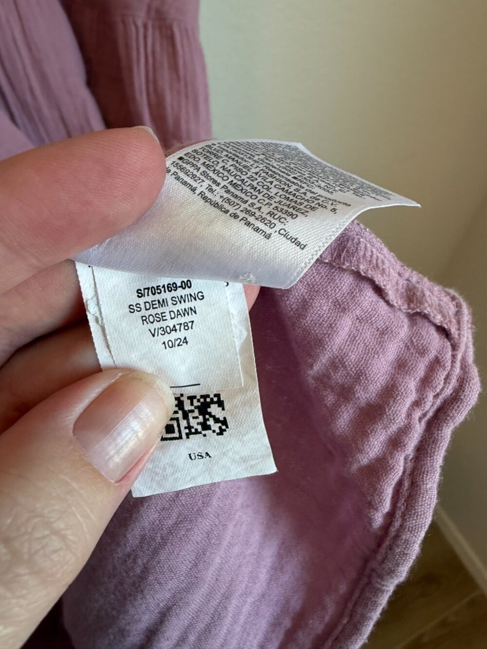 Old Navy Rose Dawn Pink Cotton Gauze Demi Swing Dress XXL V-Neck Ruffle Pockets - Picture 7 of 8